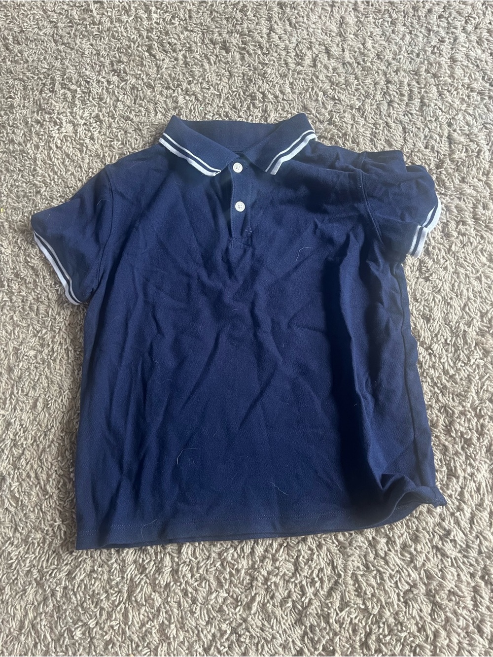 Kids Cat & Jack Navy Polo with White Stripe Trim